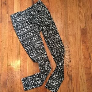 Reebok Black White Gray Full Length Leggings